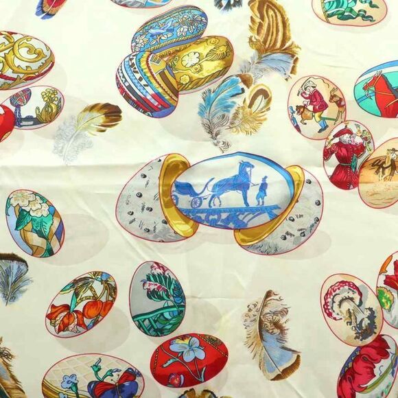 Hermes Couvee D'hermes Chicks Carre90 Scarf Silk All Over Pattern Multicolor MI - Picture 6 of 9